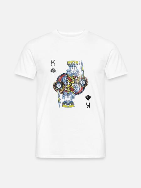 König Pik Spielkarte Poker Karte Kostüm Geschenk - Männer T-Shirt - Weiß