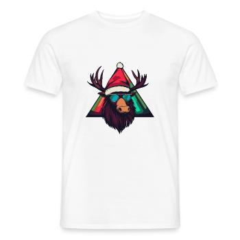 Elch Weihnachten Cool - Männer T-Shirt - Weiß - Vorne - AI Model Male 178 dark (178cm)
