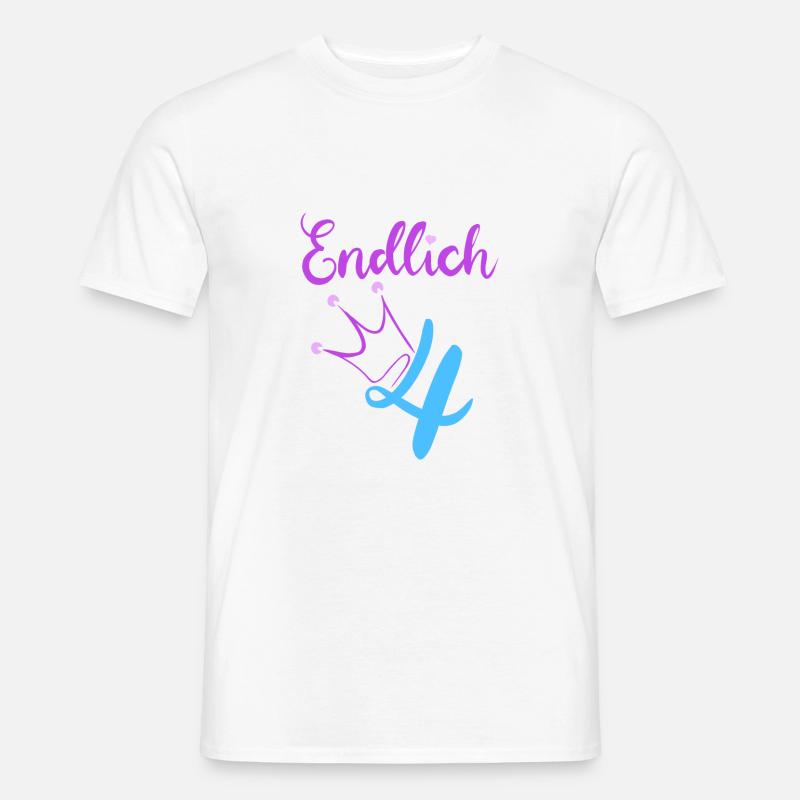 Endlich 4 ich bin 4! - Männer T-Shirt - Weiß