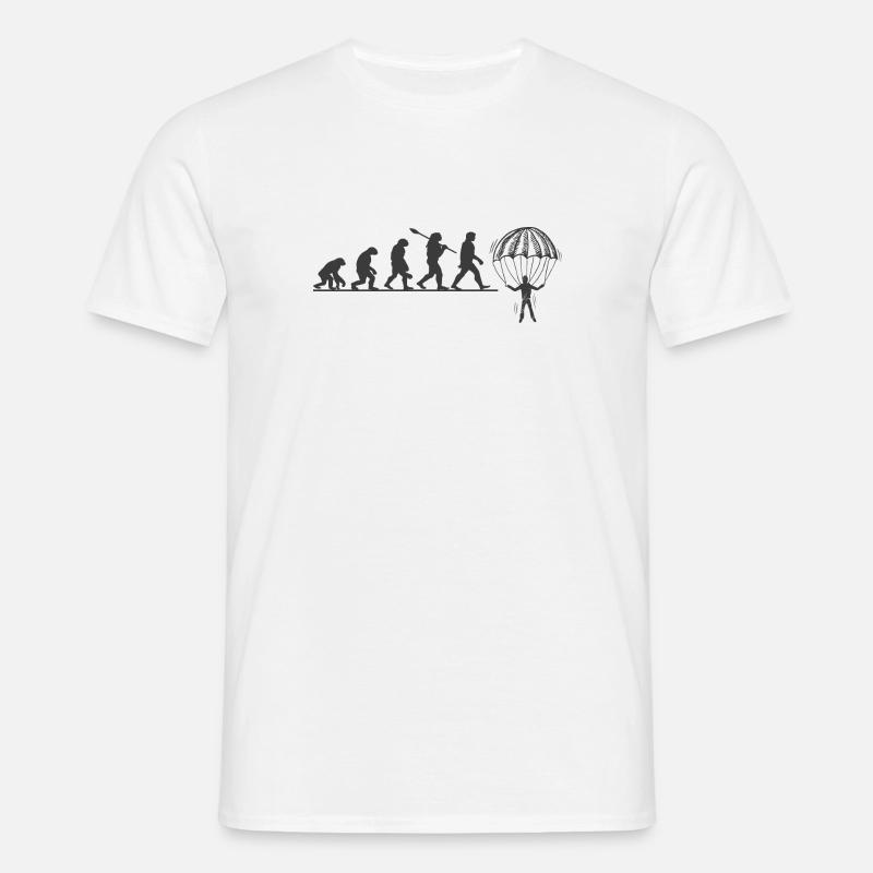 Evolution Fallschirm - Männer T-Shirt - Weiß