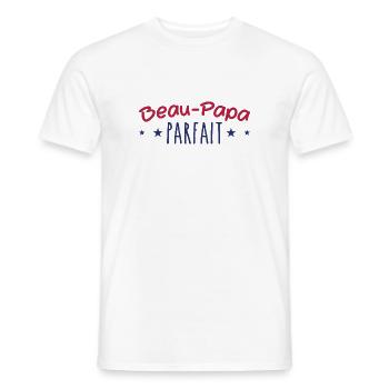 Cadeau Beau Père - Cadeau Beau Papa -Meilleur père - T-shirt homme - blanc - Devant - AI Model Male 178 dark (178cm)