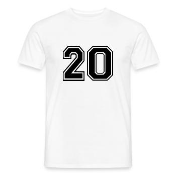 20 - Men's T-Shirt - white - Front - AI Model Male 178 dark (178cm)