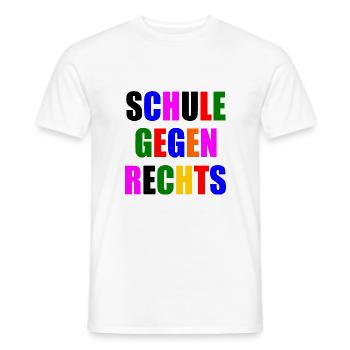 Schule gegen rechts - Männer T-Shirt - Weiß - Vorne - AI Model Male 178 dark (178cm)
