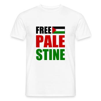 Free palestine - T-shirt homme - blanc - Devant - AI Model Male 178 dark (178cm)