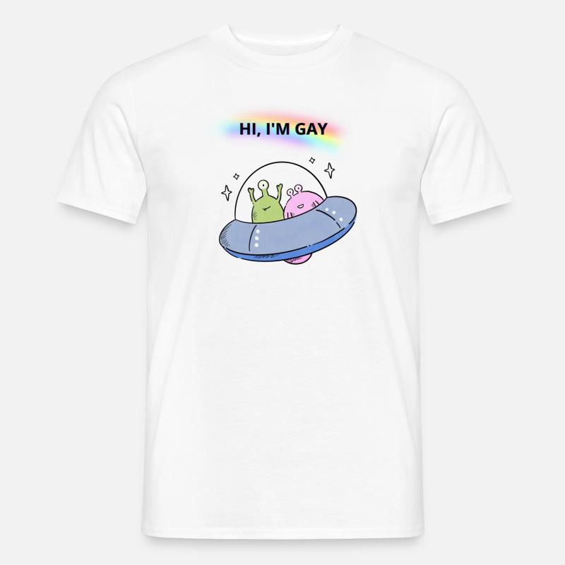 HALLO, ICH BIN SCHWUL - Männer T-Shirt - Weiß