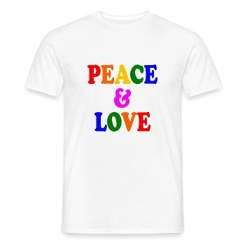 Peace and love - T-shirt homme - blanc - Devant - AI Model Male 178 dark (178cm)