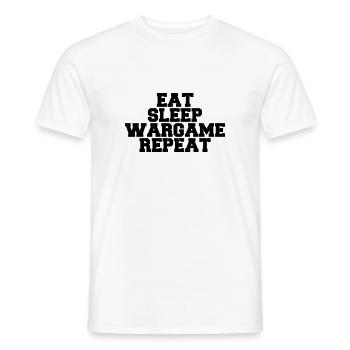 Eat Sleep Wargame Wiederholung - Männer T-Shirt - Weiß - Vorne - AI Model Male 178 dark (178cm)