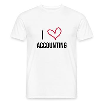 comptable / comptabilité / argent / Finance / Euro - T-shirt homme - blanc - Devant - AI Model Male 178 dark (178cm)
