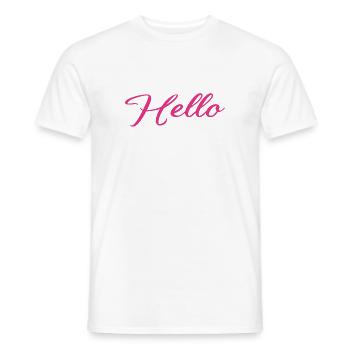 hello - T-shirt homme - blanc - Devant - AI Model Male 178 dark (178cm)