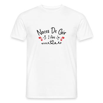 Noces de Cuir - T-shirt homme - blanc - Devant - AI Model Male 178 dark (178cm)