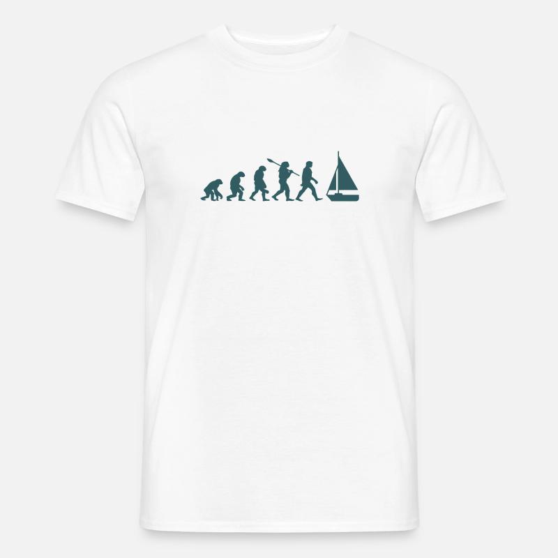 Evolution Segelboot Boot - Männer T-Shirt - Weiß