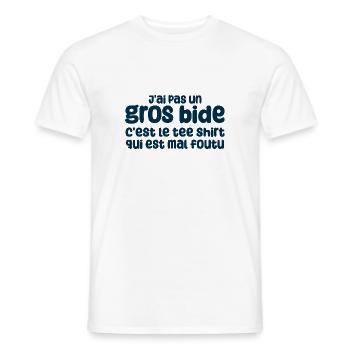 Humour Drôle Gros Bide Cadeau Papa - T-shirt homme - blanc - Devant - AI Model Male 178 dark (178cm)