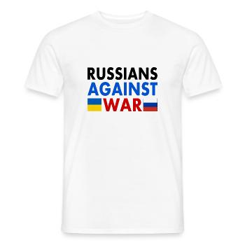 russians against war - Männer T-Shirt - Weiß - Vorne - AI Model Male 178 dark (178cm)
