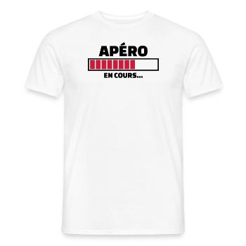 apéro en cours - T-shirt homme - blanc - Devant - AI Model Male 178 dark (178cm)