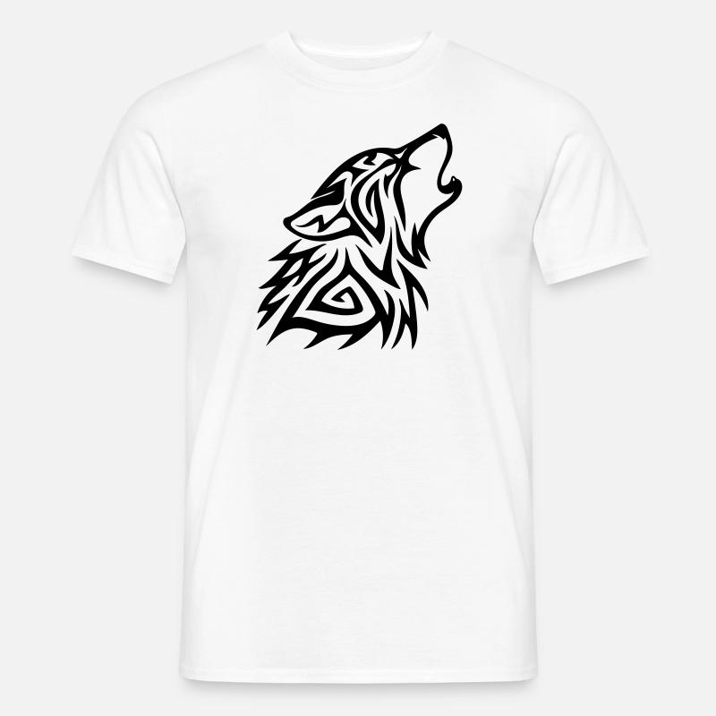 Wolf - Männer T-Shirt - Weiß