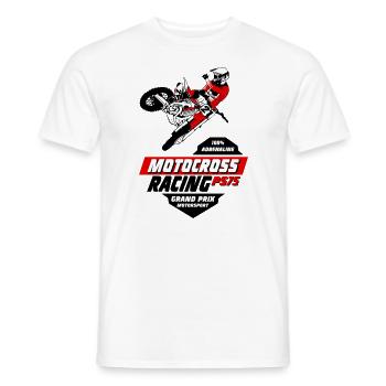 Moto Cross - Motocross - Supercross - Men's T-Shirt - white - Front - AI Model Male 178 dark (178cm)