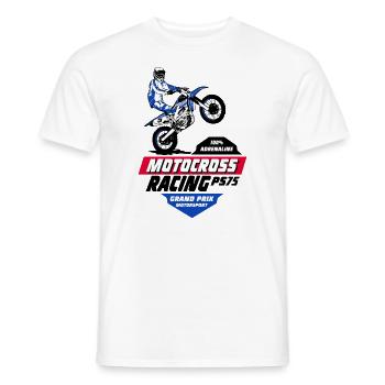 Moto Cross - Motocross - Supercross - Männer T-Shirt - Weiß - Vorne - AI Model Male 178 dark (178cm)