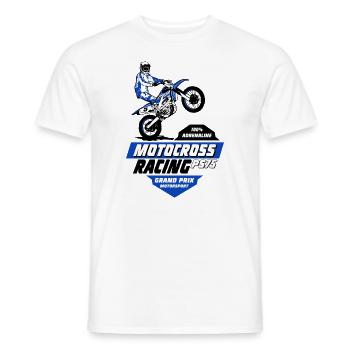 Moto Cross - Motocross - Supercross - T-shirt homme - blanc - Devant - AI Model Male 178 dark (178cm)