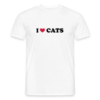 I Love Cats - Männer T-Shirt - Weiß - Vorne - AI Model Male 178 dark (178cm)