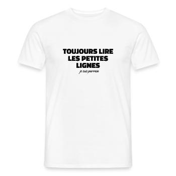 Toujours Lire Les Petites Lignes | Je Suis Parrain - T-shirt homme - blanc - Devant - AI Model Male 178 dark (178cm)