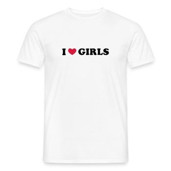 I Love Girls - T-shirt homme - blanc - Devant - AI Model Male 178 dark (178cm)
