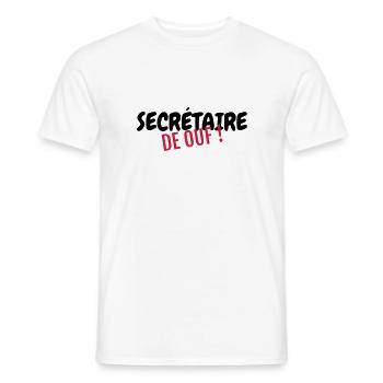 Secretary Sekretärin Secrétaire Secretariat Boss - Men's T-Shirt - white - Front - AI Model Male 178 dark (178cm)