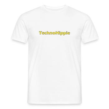 TechnoHippieX - Männer T-Shirt - Weiß - Vorne - AI Model Male 178 dark (178cm)