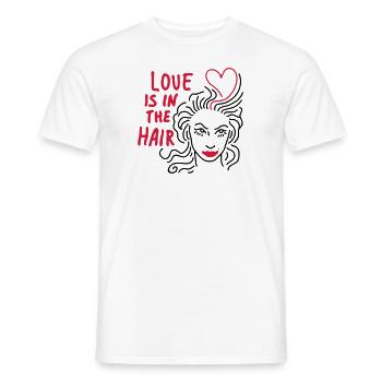 love hair - Men's T-Shirt - white - Front - AI Model Male 178 dark (178cm)