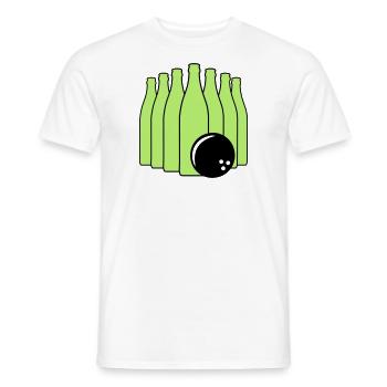 Bier Bowling mit Bowlingkugel. Zweifarbig. - Männer T-Shirt - Weiß - Vorne - AI Model Male 178 dark (178cm)