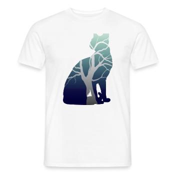 Chat nature - T-shirt homme - blanc - Devant - AI Model Male 178 dark (178cm)