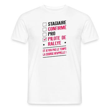 PILOTE DE RALLYE - T-shirt homme - blanc - Devant - AI Model Male 178 dark (178cm)