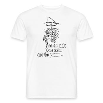 Je ne suis pas celui que tu pense .. - T-shirt homme - blanc - Devant - AI Model Male 178 dark (178cm)