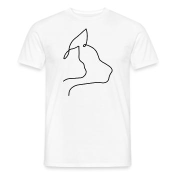 Chien chat sombre minimaliste simple - T-shirt homme - blanc - Devant - AI Model Male 178 dark (178cm)
