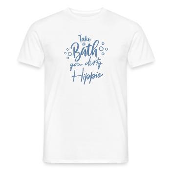 Neem een bad je vieze hippie cool zeggen baden - Heren T-shirt - wit - Voor - AI Model Male 178 dark (178cm)