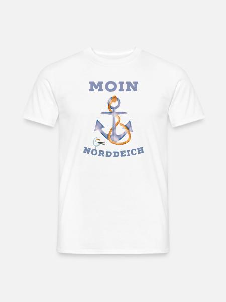 Moin Norddeich coole Nordsee Shirts und Geschenke - Männer T-Shirt - Weiß