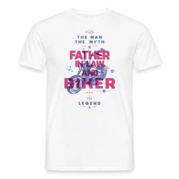 Schwiegervater und Biker der Mythos die Legende - Männer T-Shirt - Weiß - Vorne - AI Model Male 178 dark (178cm)