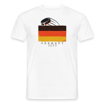 Eishockey WM 2023 Germany Deutschland Flagge - Männer T-Shirt - Weiß - Vorne - AI Model Male 178 dark (178cm)