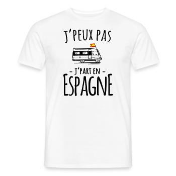 Je part en Espagne - T-shirt homme - blanc - Devant - AI Model Male 178 dark (178cm)