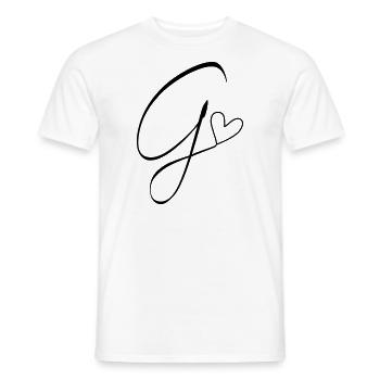 Lettre G Lettre G Calligraphie - T-shirt homme - blanc - Devant - AI Model Male 178 dark (178cm)