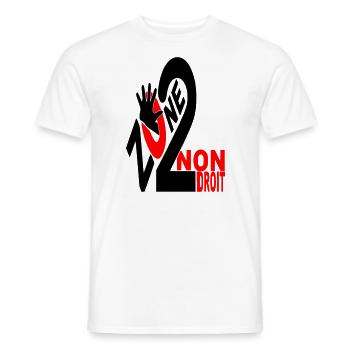 Tee shirt Zone De Non Droit / mode / street - T-shirt homme - blanc - Devant - AI Model Male 178 dark (178cm)