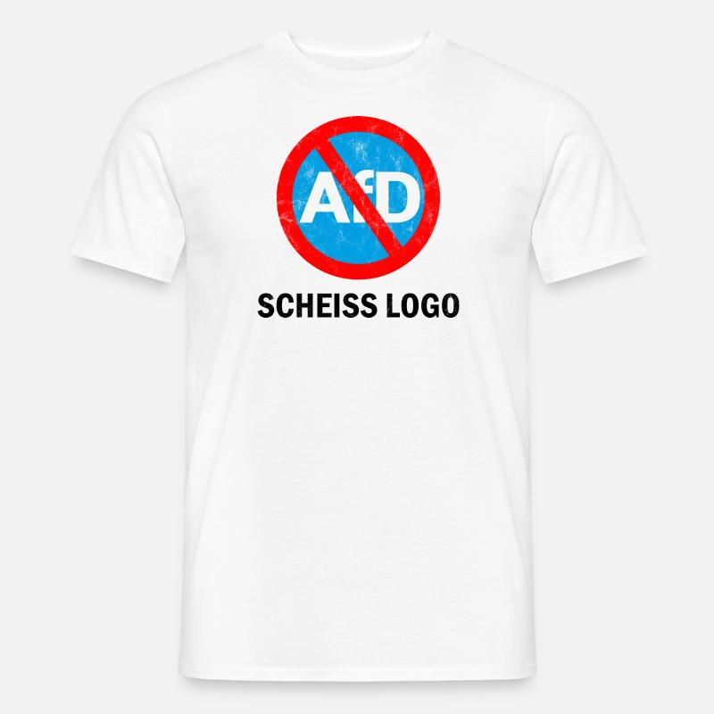ANTI AFD STICKER, SCHEISS LOGO - Männer T-Shirt - Weiß