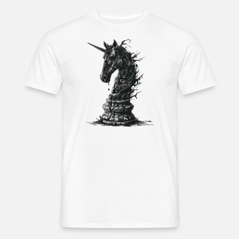 Springer Schach Pferd - Männer T-Shirt - Weiß