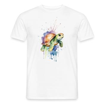 Gelassene Schildkröte - Aquarell - Männer T-Shirt - Weiß - Vorne - AI Model Male 178 dark (178cm)