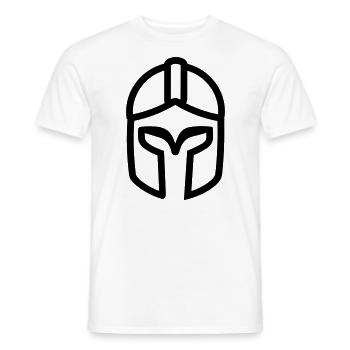 Spartanischer Helm - Männer T-Shirt - Weiß - Vorne - AI Model Male 178 dark (178cm)
