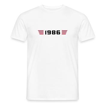 Année de naissance Anniversaire Né en - Fabriqué en 1986 - T-shirt homme - blanc - Devant - AI Model Male 178 dark (178cm)