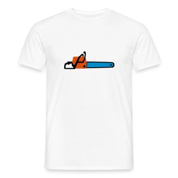 scie à chaîne - T-shirt homme - blanc - Devant - AI Model Male 178 dark (178cm)