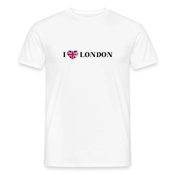 I LOVE LONDON Idée cadeau Royaume-Uni Royaume-Uni - T-shirt homme - blanc - Devant - AI Model Male 178 dark (178cm)