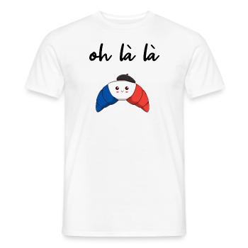 France Croissant Oh la la idée cadeau - T-shirt homme - blanc - Devant - AI Model Male 178 dark (178cm)