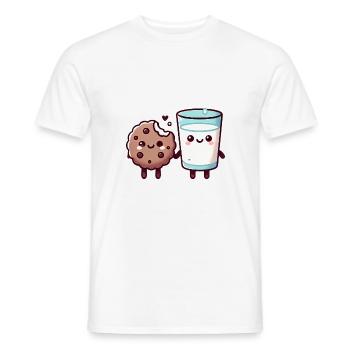 Milk Cookie Best Friends Illustration - Men's T-Shirt - white - Front - AI Model Male 178 dark (178cm)