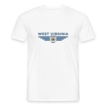 West Virginia Fan Shirt – Nature & Pride - Men's T-Shirt - white - Front - AI Model Male 178 dark (178cm)
